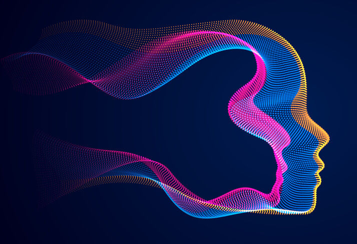 Data points in the shape of human faces
