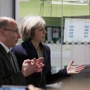 2017 02 20 Mike Stratton and Theresa May Sanger Institute Genome Research Limited